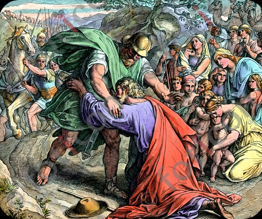 Esau versöhnt sich mit Jakob  | Esau reach out to Jacob - Foto foticon-simon-045-034.jpg | foticon.de - Bilddatenbank für Motive aus Geschichte und Kultur
